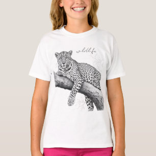 Camiseta Leopardo da Meia-Noite, Ilustração de Vida Selvage