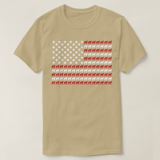 Camiseta leopardo-da-neve 4° de julho (Frente do Design)