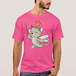 Camiseta Leopardo-da-neve Safari Animal Místico Fada Lo