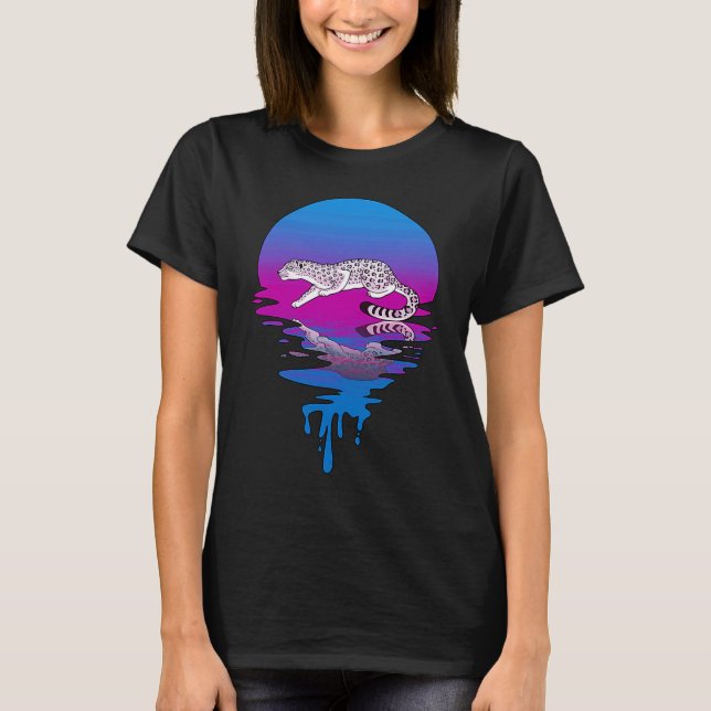 Camiseta Leopardo-da-neve solar retrátil (Frente)