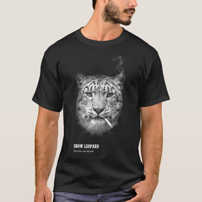 Camiseta Leopardo-das-neves Vintage (Frente)