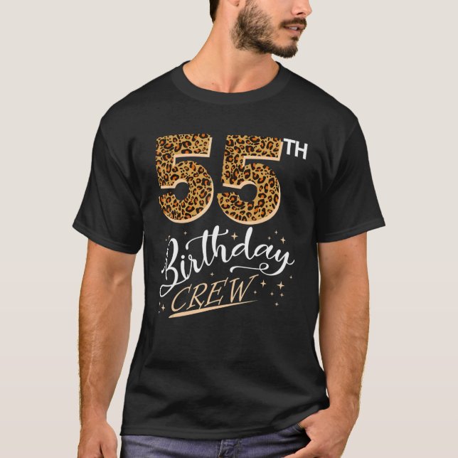 Camiseta Leopardo de 55 anos Imprime 55 anos de aniversário (Frente)