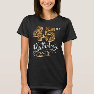 Camiseta Leopardo de aniversário de 45 anos Imprime o 45º a