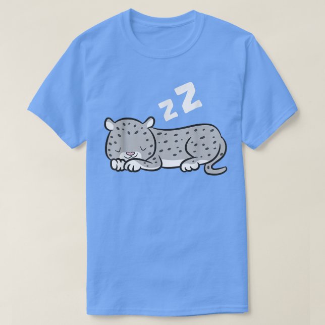 Camiseta Leopardo-de-Neve Dormindo Neve Cuja Neve Colhe Pij (Frente do Design)