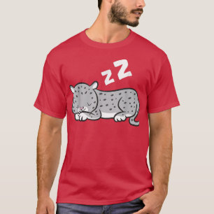 Camiseta Leopardo-de-Neve Dormindo Neve Cuja Neve Colhe Pij