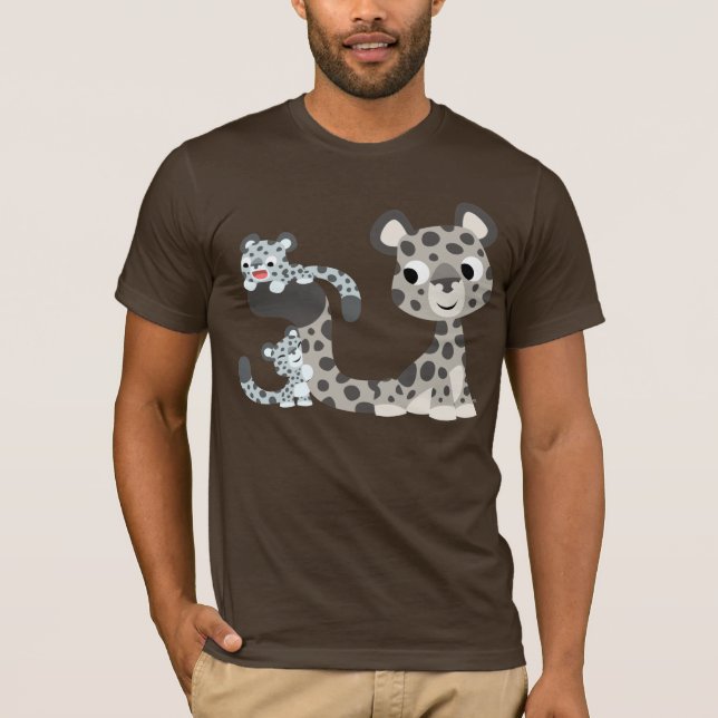 Camiseta Leopardo de neve dos desenhos animados e t-shirt (Frente)