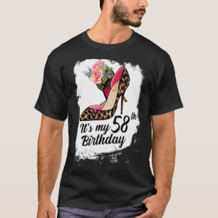 Camiseta Leopardo de salto alto de 58 anos é meu 58º aniver