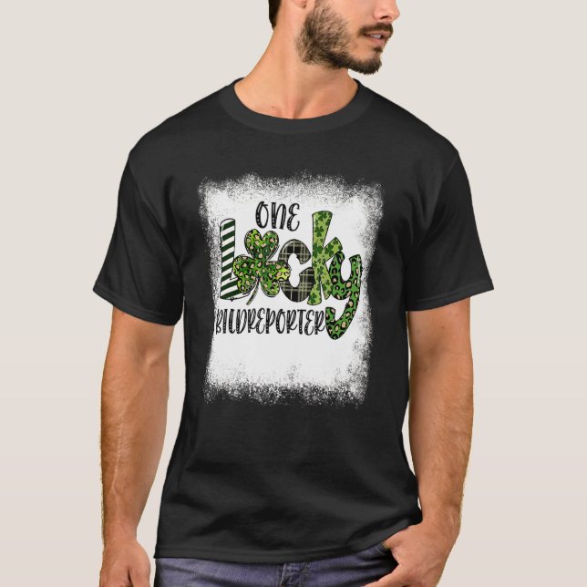 Camiseta Leopardo Dia de São Patrício Sangrado Um Bildrey (Frente)