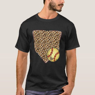 Camiseta Leopardo Diamond Softball Baseball Mãe Mãe