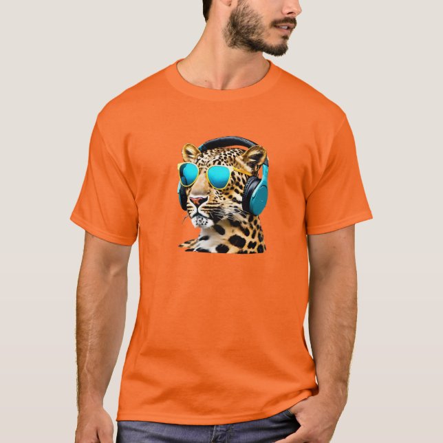 Camiseta Leopardo Divertido Jammin' (Frente)