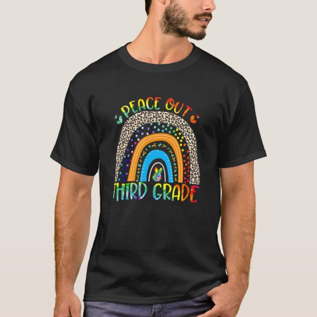 Camiseta Leopardo do Arco-Íris do 3º ano da Paz (Frente)