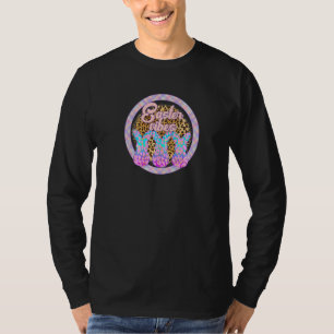 Camiseta Leopardo Do Dia Da páscoa Para Mulheres Com Rabino