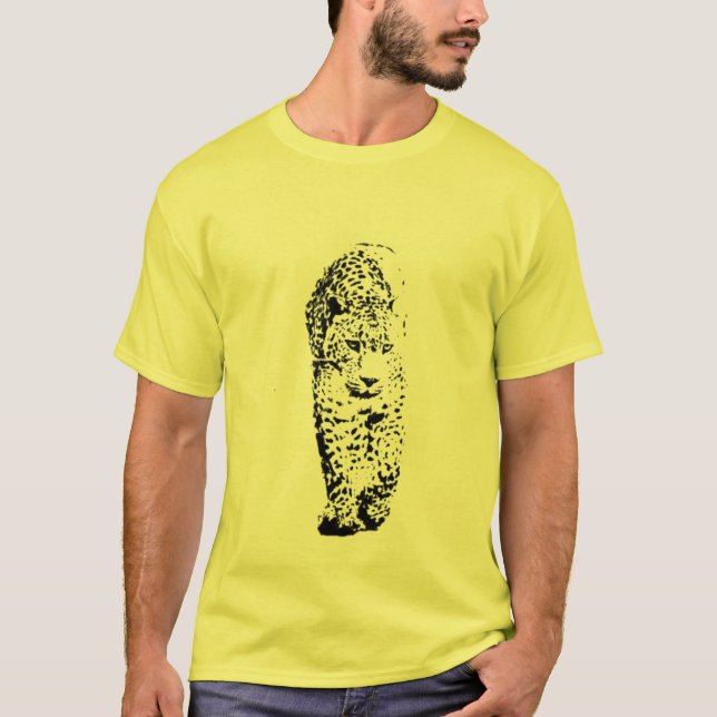 Camiseta Leopardo do estêncil (Frente)