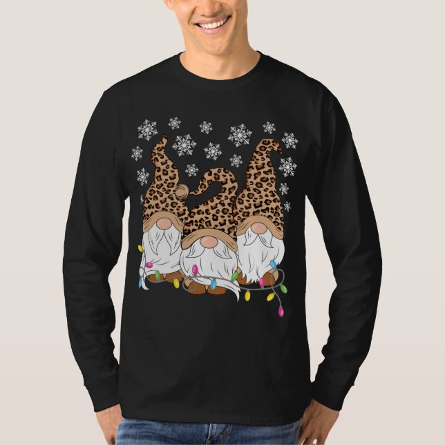 Camiseta Leopardo E Namorados Impressão De Xadrez Oferecem  (Frente)