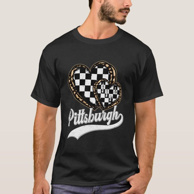 Camiseta Leopardo Ele Xadrez Pittsburgh (Frente)