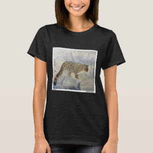 Camiseta Leopardo Em Neve Animais De Pintura De Óleo De Inv