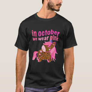 Camiseta Leopardo em outubro Nós Vestimos borboleta rosa do