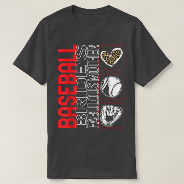 Camiseta Leopardo Fabuloso do Dia da Mãe de Baseball Bride (Frente do Design)