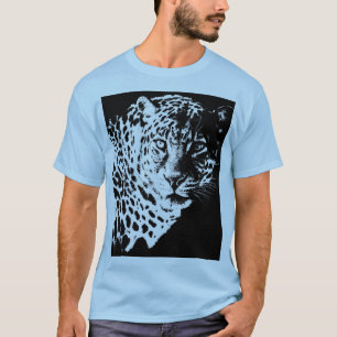 Camiseta Leopardo Face Moderna Pop de Arte Modelo