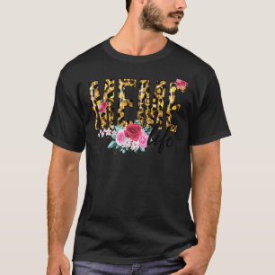 Camiseta Leopardo Flor Imprime Mulheres Dias de as mães