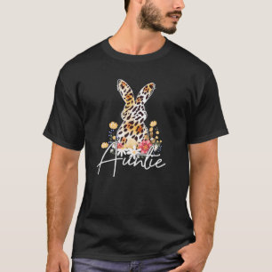 Camiseta Leopardo Flor Rabbit Coelho Felz pascoa Dia Aunti