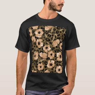 Camiseta Leopardo Floral de Aquarela: Padrão Sem Fim