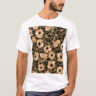 Camiseta Leopardo Floral de Aquarela: Padrão Sem Fim