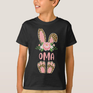 Camiseta Leopardo floral oma coelho feliz páscoa primavera 