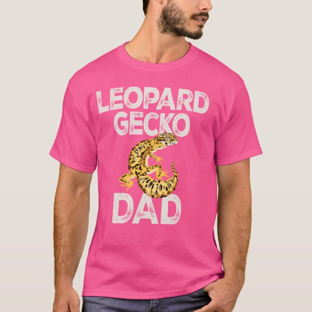 Camiseta Leopardo Gecko Pai Lizard e répteis Leopardo comum (Frente)