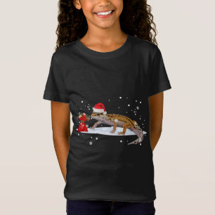Camiseta Leopardo Gecko Papai noel Natal Amantes Luzes de N