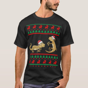 Camiseta Leopardo Gecko Ugly Christmas Sweater Engraçado Li