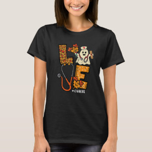 Camiseta Leopardo Ghost CNA Halloween Fall for Women