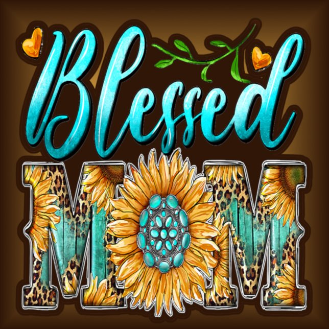 Camiseta Leopardo girassol girassol bonito abençoado mãe (Criador carregado)