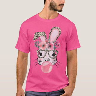 Camiseta Leopardo Imprime coelho soprando bolha borboleta G
