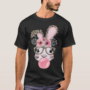 Camiseta Leopardo Imprime coelho soprando bolha borboleta G