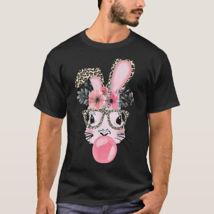Camiseta Leopardo Imprime coelho soprando bolha borboleta G