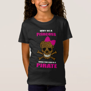 Camiseta Leopardo Imprimir Arco Rosa Pirata Princesa Caveir