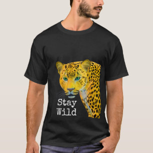 Camiseta Leopardo inspirador fica preto selvagem