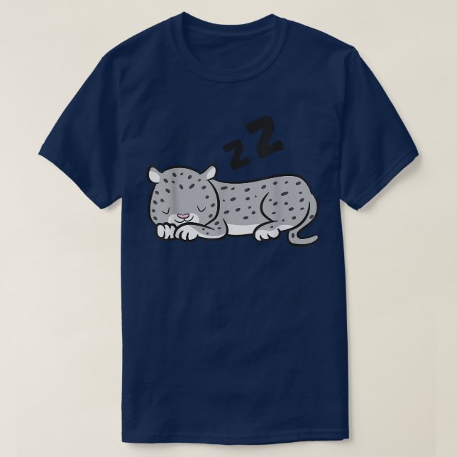 Camiseta Leopardo-Leopardo-da-neve, pijamas-de-neve, lindas (Frente do Design)