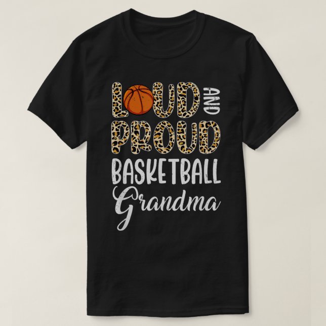 Camiseta Leopardo Louco Orgulhoso Americano de Basquete Vov (Frente do Design)