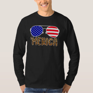 Camiseta Leopardo Merica Óculos De Sol 4 De Julho Meninos G
