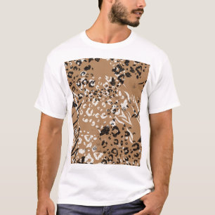 Camiseta Leopardo moderno: padrão natural selvagem.