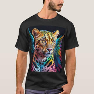 Camiseta Leopardo Multicolorido com Asas