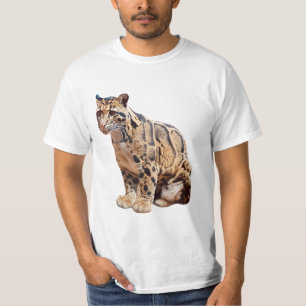 Camiseta leopardo nebuloso fotografia selva grande gato ani