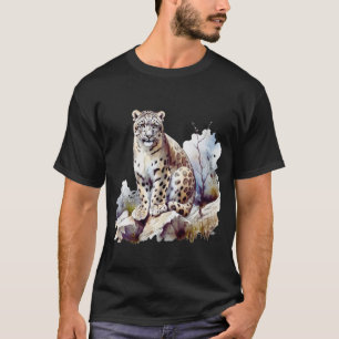Camiseta Leopardo Neve Winter Mountain Big Cat Willife
