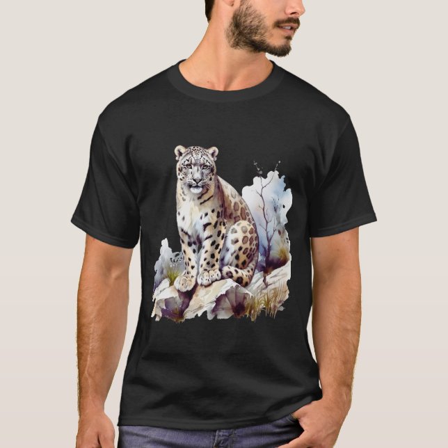 Camiseta Leopardo Neve Winter Mountain Big Cat Willife (Frente)
