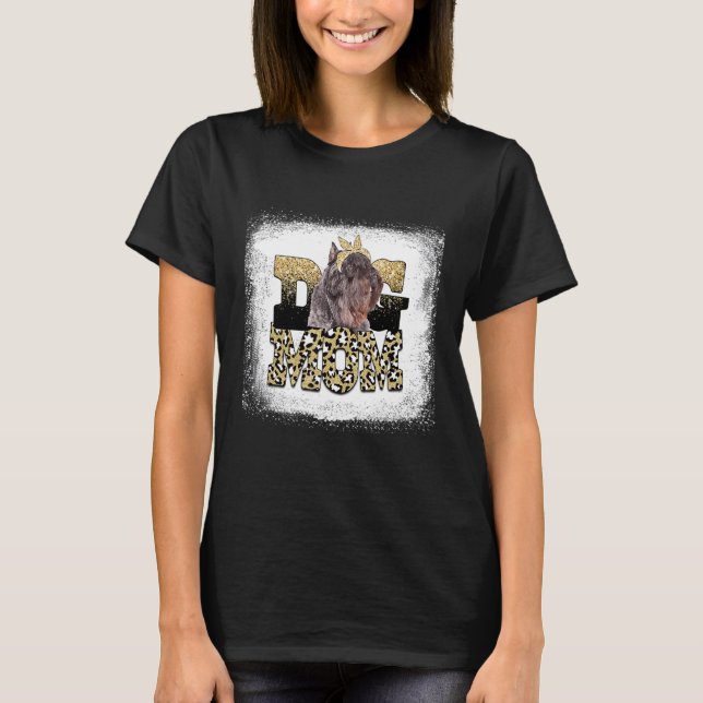 Camiseta Leopardo Ocidental Bouvier Des Flandres Mãe da Mãe (Frente)