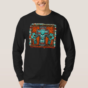 Camiseta Leopardo Ocidental Cruz Cristã Couve-flor-Sunflowe
