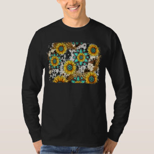 Camiseta Leopardo Ocidental Rodeio Gemstone Sunflower B