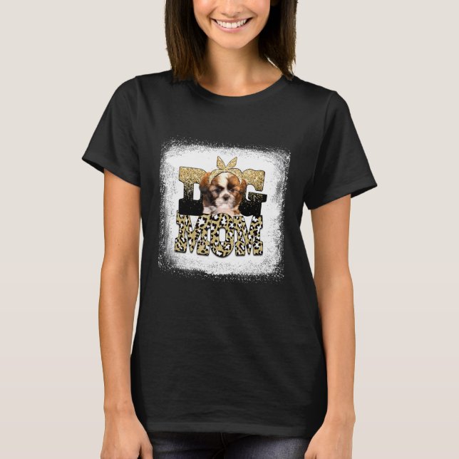 Camiseta Leopardo Ocidental Shih Tzu Mãe Dia de as mães (Frente)